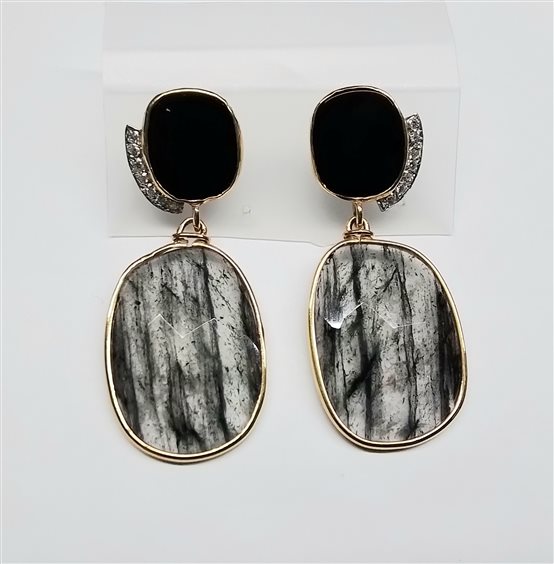 Earrings Soprana Gioielleria Woman in Gold Quarzo OG RUTILO ONICE - OG RUTILO ONICE